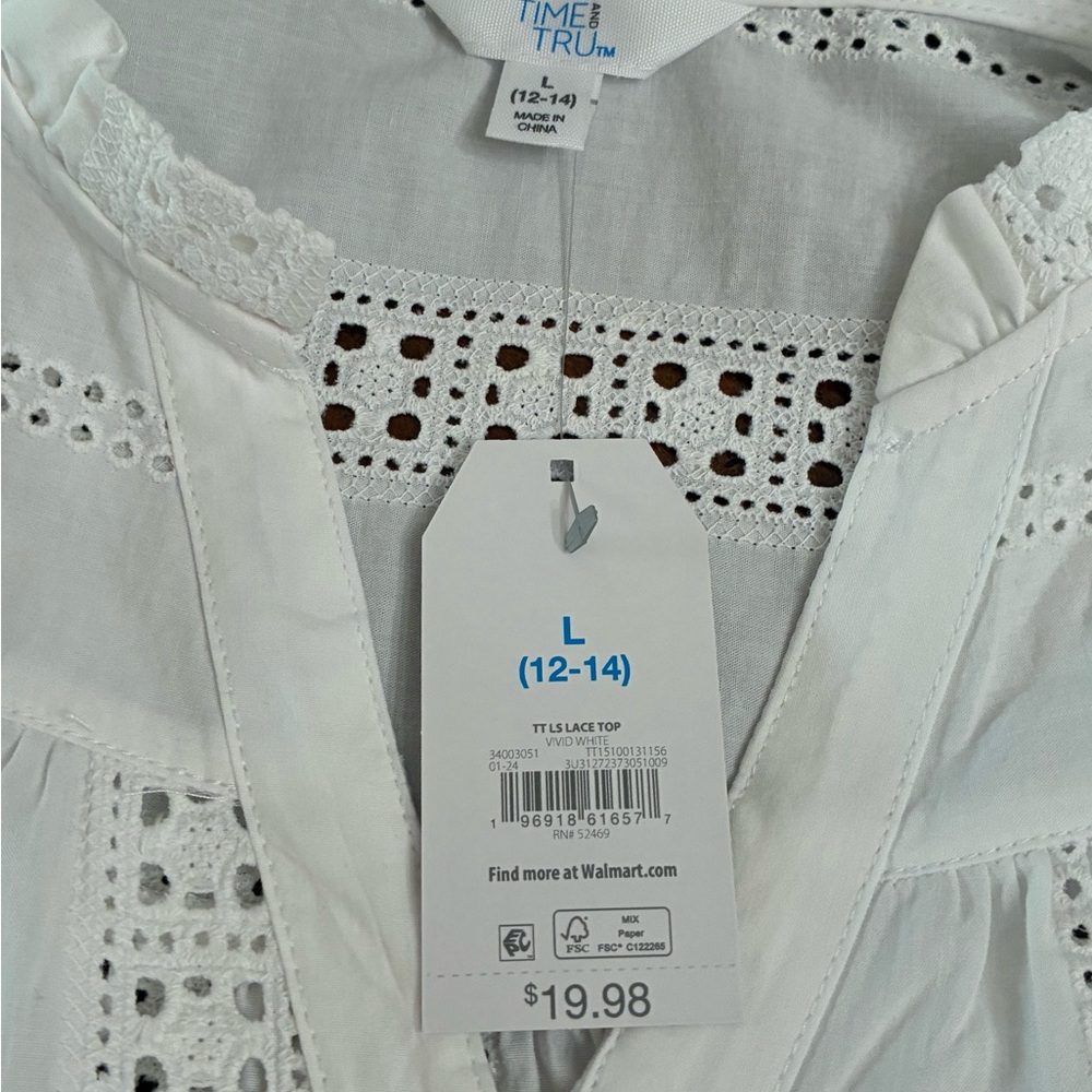 Time and Tru Ivory Lace Blouse